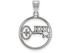 LogoArt Sterling Silver Kappa Kappa Gamma Small Circle Pendant Necklace