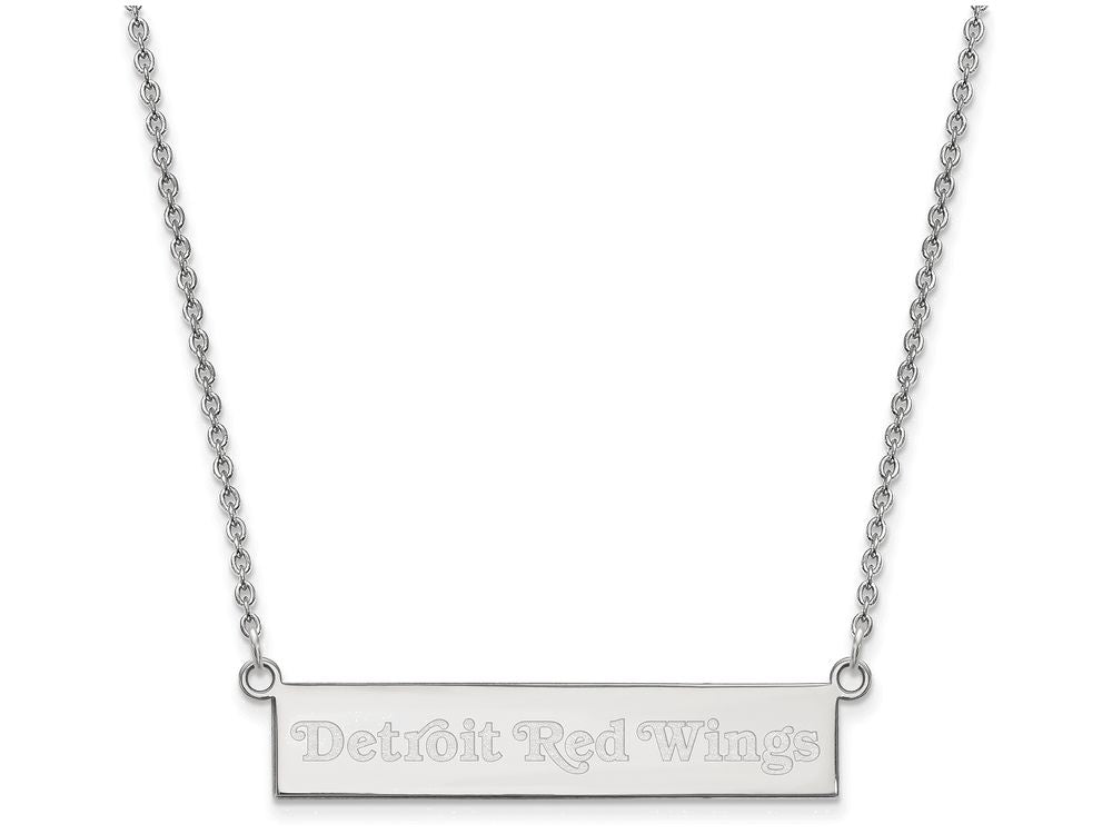 Logoart 925 Sterling Silver Detroit Red Wings Small Bar Necklace