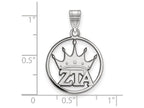 LogoArt Sterling Silver Zeta Tau Alpha Small Circle Pendant Necklace
