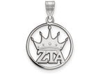 LogoArt Sterling Silver Zeta Tau Alpha Small Circle Pendant Necklace