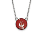 LogoArt Sterling Silver Alpha Chi Omega Extra Small Enameled Pendant Necklace With 18 Inch