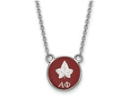 LogoArt Sterling Silver Alpha Phi Extra Small Enameled Pendant Necklace With 18 Inch