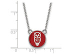 LogoArt Sterling Silver Chi Omega Extra Small Enameled Pendant Necklace With 18 Inch