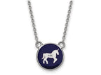 LogoArt Sterling Silver Delta Phi Epsilon Extra Small Enameled Pendant Necklace With 18 Inch