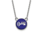 LogoArt Sterling Silver Kappa Kappa Gamma Extra Small Enameled Pendant Necklace With 18 Inch
