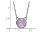 LogoArt Sterling Silver Sigma Kappa Extra Small Enameled Pendant Necklace With 18 Inch