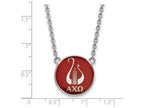 LogoArt Sterling Silver Alpha Chi Omega Small Enameled Pendant Necklace With 18 Inch