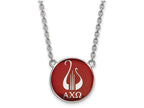 LogoArt Sterling Silver Alpha Chi Omega Small Enameled Pendant Necklace With 18 Inch