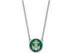 LogoArt Sterling Silver Alpha Sigma Tau Small Enameled Pendant Necklace With 18 Inch