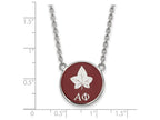 LogoArt Sterling Silver Alpha Phi Small Enameled Pendant Necklace With 18 Inch