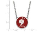 LogoArt Sterling Silver Alpha Sigma Alpha Small Enameled Pendant Necklace With 18 Inch