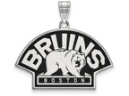 LogoArt Sterling Silver Boston Bruins Large Enamel Pendant Necklace