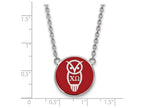 LogoArt Sterling Silver Chi Omega Small Enameled Pendant Necklace With 18 Inch