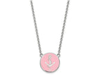 LogoArt Sterling Silver Delta Gamma Small Enameled Pendant Necklace With 18 Inch