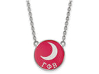 LogoArt Sterling Silver Gamma Phi Beta Small Enameled Pendant Necklace With 18 Inch