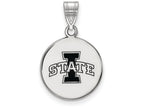 LogoArt Sterling Silver Iowa State University Medium Enamel Disc Pendant Necklace