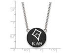LogoArt Sterling Silver Kappa Alpha Theta Small Enameled Pendant Necklace With 18 Inch