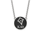 LogoArt Sterling Silver Kappa Alpha Theta Small Enameled Pendant Necklace With 18 Inch