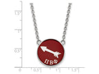 LogoArt Sterling Silver Pi Beta Phi Small Enameled Pendant Necklace With 18 Inch