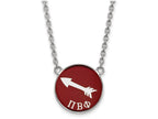 LogoArt Sterling Silver Pi Beta Phi Small Enameled Pendant Necklace With 18 Inch