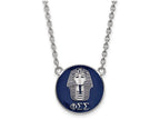 LogoArt Sterling Silver Phi Sigma Sigma Small Enameled Pendant Necklace With 18 Inch