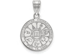 LogoArt Sterling Silver University Of Nebraska Medium Crest Pendant Necklace