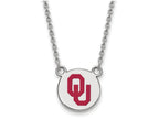 LogoArt Sterling Silver Oklahoma Small Enamel Disc Pendant Necklace