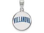 LogoArt Sterling Silver Villanova University Medium Enamel Disc Pendant Necklace