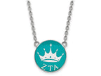 LogoArt Sterling Silver Zeta Tau Alpha Small Enameled Pendant Necklace With 18 Inch