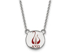 LogoArt Sterling Silver Alpha Chi Omega Extra Small Enameled Pendant Necklace With 18 Inch