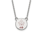 LogoArt Sterling Silver Alpha Phi Extra Small Enameled Pendant Necklace With 18 Inch