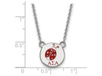 LogoArt Sterling Silver Alpha Sigma Alpha Extra Small Enameled Pendant Necklace With 18 Inch
