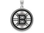 LogoArt Sterling Silver Boston Bruins Xlarge Enamel Pendant Necklace