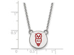 LogoArt Sterling Silver Chi Omega Extra Small Enameled Pendant Necklace With 18 Inch