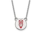 LogoArt Sterling Silver Chi Omega Extra Small Enameled Pendant Necklace With 18 Inch