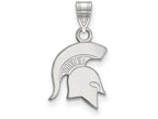LogoArt Sterling Silver Michigan State University Small Pendant Necklace