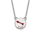 LogoArt Sterling Silver Pi Beta Phi Extra Small Enameled Pendant Necklace With 18 Inch