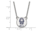LogoArt Sterling Silver Phi Sigma Sigma Extra Small Enameled Pendant Necklace With 18 Inch