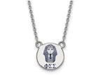 LogoArt Sterling Silver Phi Sigma Sigma Extra Small Enameled Pendant Necklace With 18 Inch