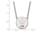 LogoArt Sterling Silver Alpha Phi Small Enameled Pendant Necklace With 18 Inch