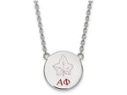 LogoArt Sterling Silver Alpha Phi Small Enameled Pendant Necklace With 18 Inch