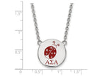 LogoArt Sterling Silver Alpha Sigma Alpha Small Enameled Pendant Necklace With 18 Inch