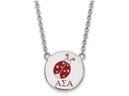 LogoArt Sterling Silver Alpha Sigma Alpha Small Enameled Pendant Necklace With 18 Inch