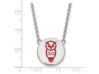 LogoArt Sterling Silver Chi Omega Small Enameled Pendant Necklace With 18 Inch