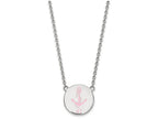LogoArt Sterling Silver Delta Gamma Small Enameled Pendant Necklace With 18 Inch