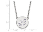 LogoArt Sterling Silver Delta Phi Epsilon Small Enameled Pendant Necklace With 18 Inch