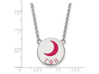 LogoArt Sterling Silver Gamma Phi Beta Small Enameled Pendant Necklace With 18 Inch
