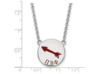 LogoArt Sterling Silver Pi Beta Phi Small Enameled Pendant Necklace With 18 Inch
