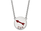 LogoArt Sterling Silver Pi Beta Phi Small Enameled Pendant Necklace With 18 Inch