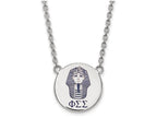 LogoArt Sterling Silver Phi Sigma Sigma Small Enameled Pendant Necklace With 18 Inch